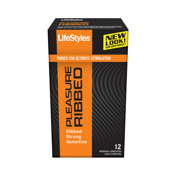 Lifestyles Pleasure Ribbed Condoms 12 Pack
