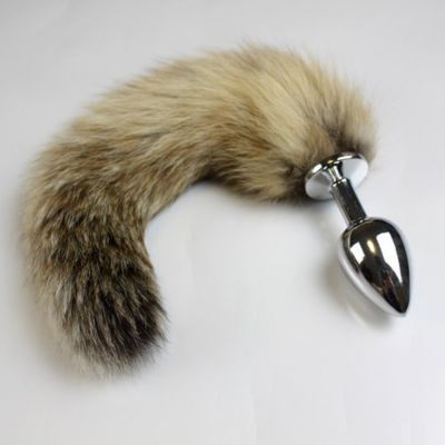 Metallic Anal Plug Small With Fox Tail