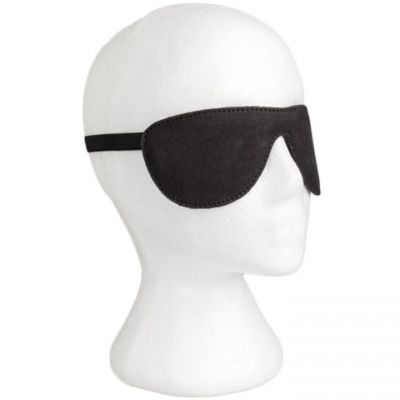 Bondara Black Nubuck Leather Blindfold