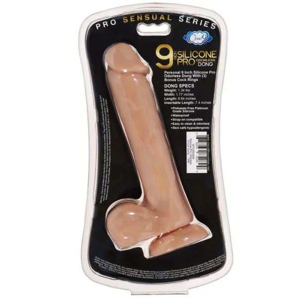 Cloud 9 Pro Sensual Premium Silicone 9 Inch Suction Cup Dildo - Caramel