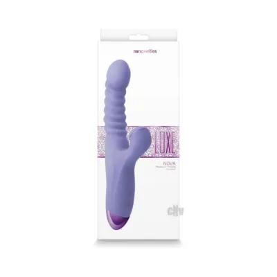 Luxe Nova Thrusting And Throbbing Dual Stimulator Purple