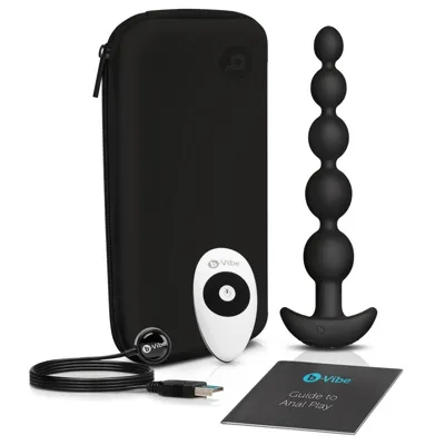 B Vibe Cinco Anal Beads Black