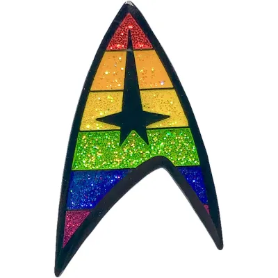 Glitter Filled Trek Pride 1 5 Soft Enamel Pin By Geeky And Kinky
