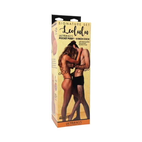 Signature Set - Leolulu - Leo Ultraskyn Pocket Pussy  & Lulu 8 Inch Ultraskyn Cock With Removable Va