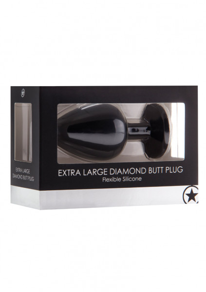 Extra Large Diamond Butt Plug - Black - Beginner Butt Plug