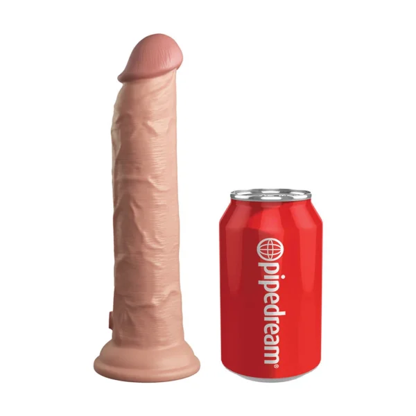 King Cock Elite 9 Inch Dual Density Vibrating Cock Flesh Pink