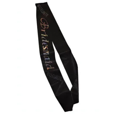 Black Bridesmaid Sash