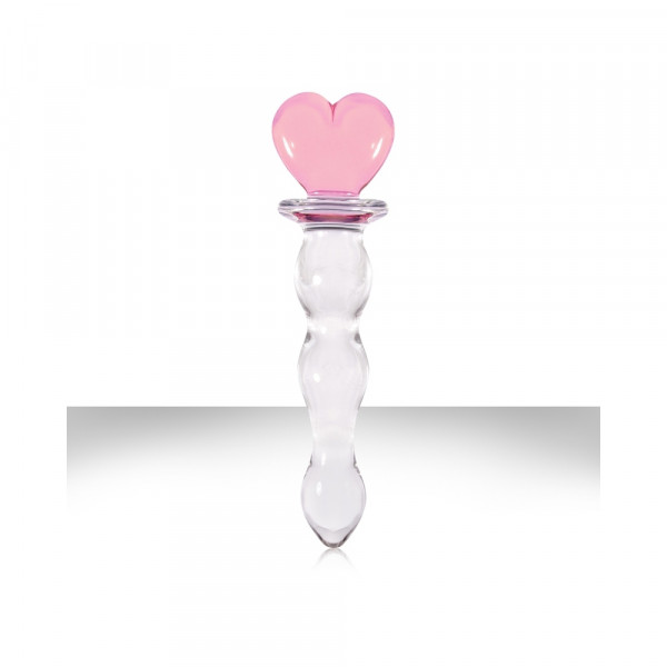 Crystal Heart Of Glass Wand and Vase - Pink