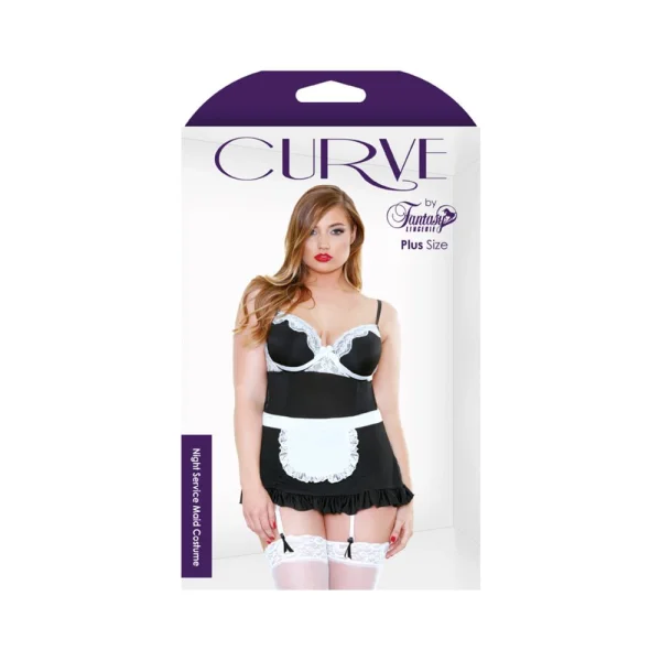 Night Service Maid Costume Babydoll & Ruffle Panty 1X/2X