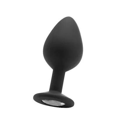 Large Diamond Butt Plug Silicone Black