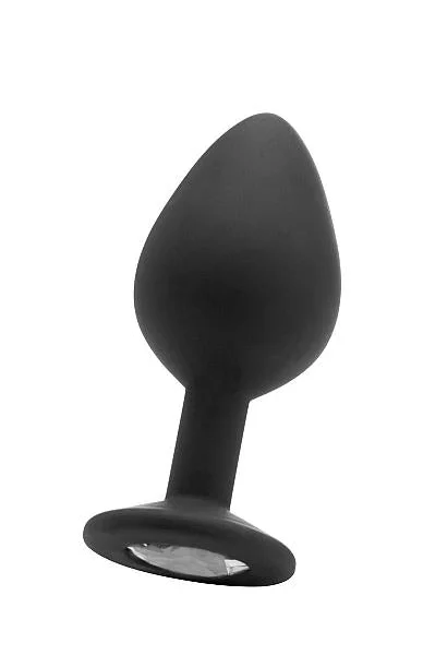 Large Diamond Butt Plug Silicone Black