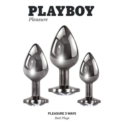 Pleasure 3 Ways Butt Plug Hematite