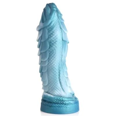 Sea Serpent Blue Scaly Silicone Dildo Blue