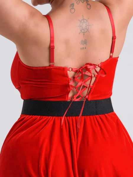 Lovehoney Fantasy Plus Size Santa Flirty Red Velvet Dress