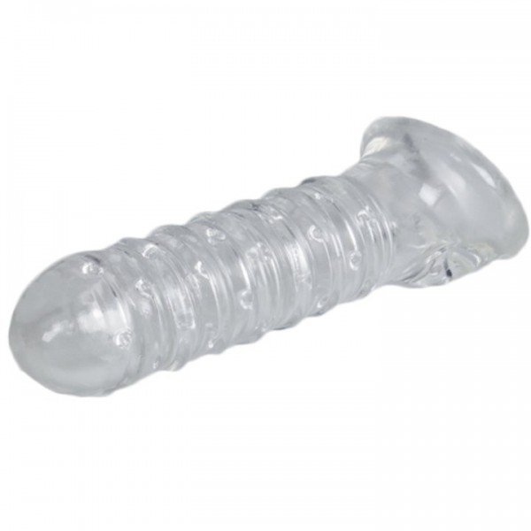 Bondara Clear Textured Cock Sleeve with Ball Strap — image 4 of 5