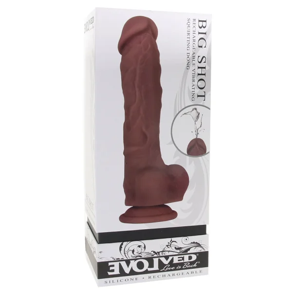 Big Shot Silicone Vibrating Squirting Dildo By Evolved Novelties - Chocolate