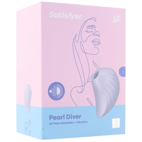Satisfyer Pearl Diver Pressure Wave Rechargeable Waterproof Clitoral Stimulator - Violet