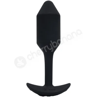 B Vibe Vibrating Snug Plug Medium Black Weighted Silicone Butt Plug