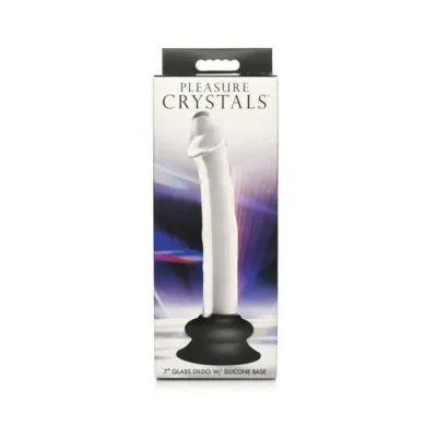 Realistic Dildos Pleasure Crystals 7 In Glass Dildo With Silicone Base