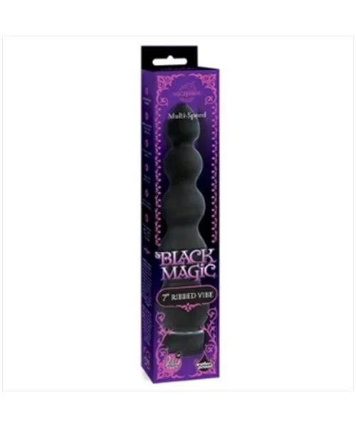 Black Magic 7" Ribbed Vibrator — image 4 of 4