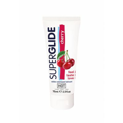 HOT Superglide edible lubricant waterbased cherry 75 ml Sex Lube Products