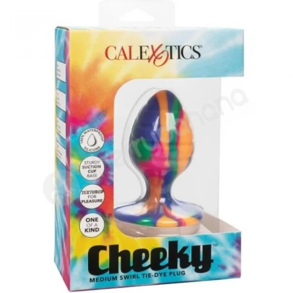 Calexotics Cheeky Medium Swirl Tie-Dye 2" Silicone Butt Plug