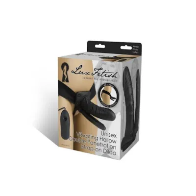 Unisex Vibrating Hollow Double Penetration Strap on Dildo