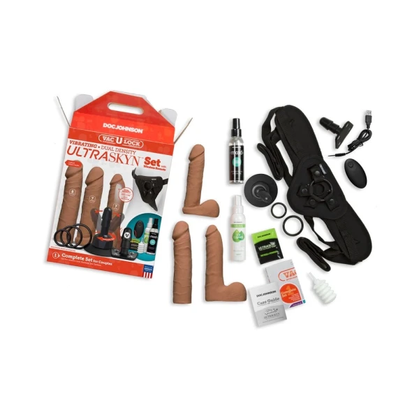 Vac-u-lock - Vibrating Dual Density Ultraskyn Set W/wireless Remote Caramel — image 10 of 13