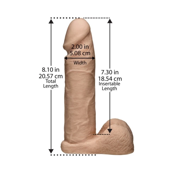 Vac-U-Lock 8" Ultraskyn Dildo with Ultra Harness - Beige