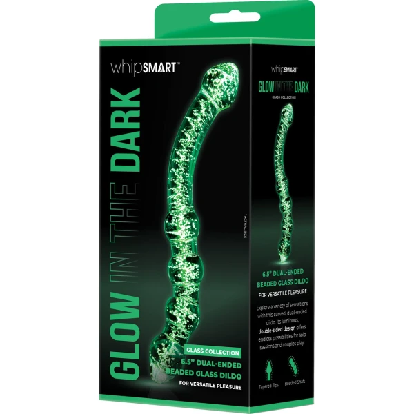Whipsmart Glow In The Dark Beaded Glass Double Dildo