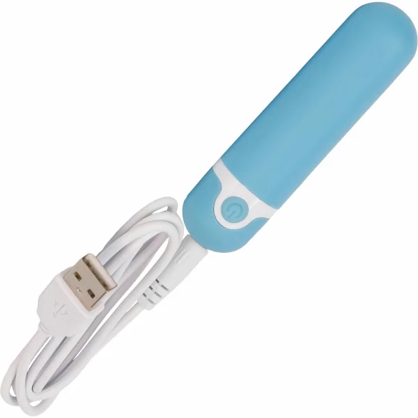 Wonderlust Purity Powerful Rechargeable Silicone Bullet Vibrator - Blue