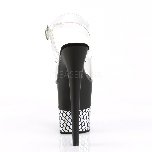 8 inches Heel, 4 inches PF Ankle Strap Sandal w/ Fish Skin Design — image 4 of 12