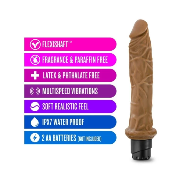 Dr. Skin - Cock Vibe - 9.75 Inch Vibrating Cock - Mocha — image 15 of 16