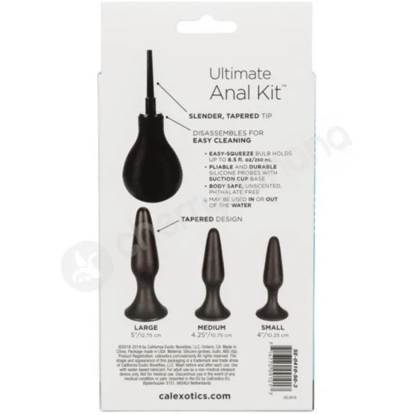 Ultimate Anal Kit With 3 Graduated Butt Plugs & Anal Enema Bulb