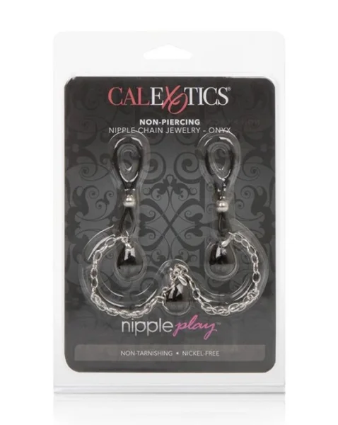 Nipple Play Non Piercing Nipple Chain Jewelry Onyx