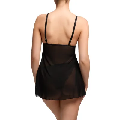 Dita Von Teese Von Follies Fantacist Open Front Black Babydoll