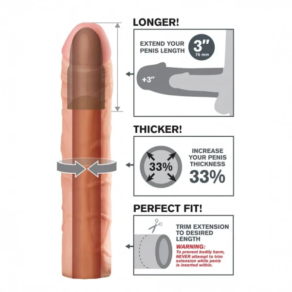 Fantasy X-tensions Perfect 3" Penis Extension - Vanilla