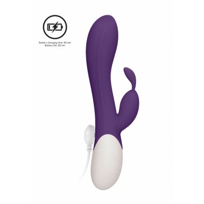 Flame Rechargeable Heating G Spot Rabbit Vibrator Purple Vibrator