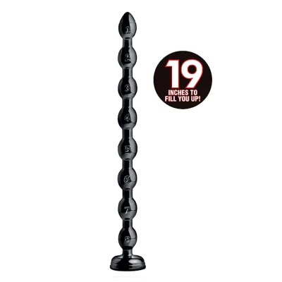 Hosed 19 Inch Beaded Anal Snake Black