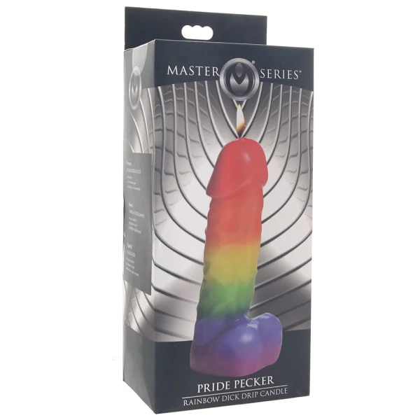 Pride Pecker Rainbow Drip Candle