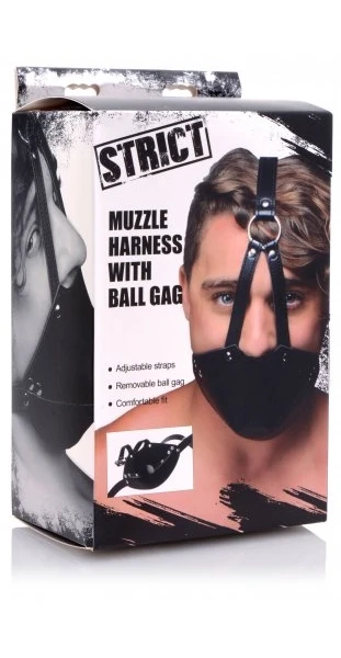XR Brands Muzzle Harness With Ball Gag — image 9 of 11