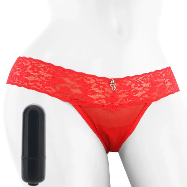 Hustler Vib Lace Thong Red M/L