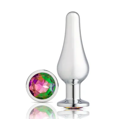Cloud 9 Novelties Gems Silver Chrome Tall Plug Medium