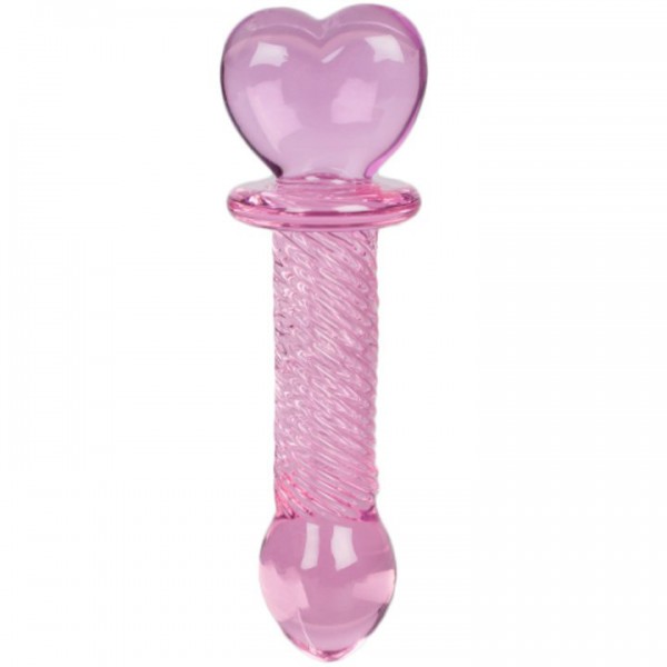 Glacier Glass Pink Heart Swirl Butt Plug – 6.5 Inch — image 4 of 5