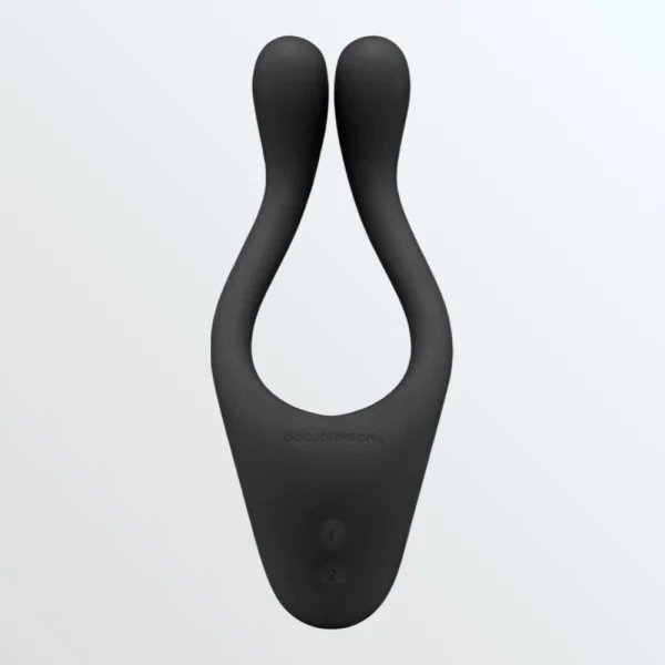 Tryst Multi Erogenous Zone Silicone Vibrator and Cock Ring - Black