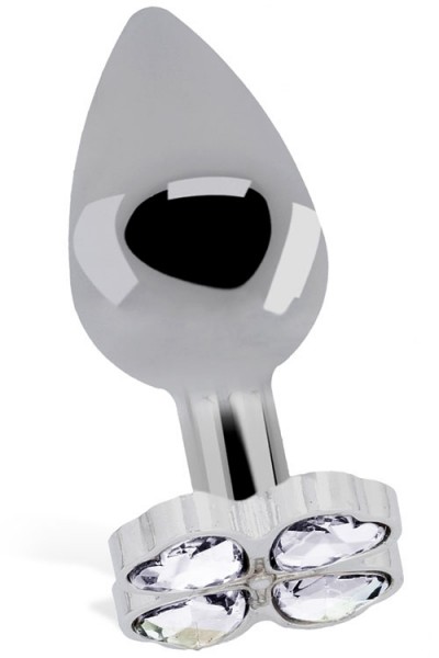 Shots Toys Metal 3.2" Butt Plug with Lucky Clover Base