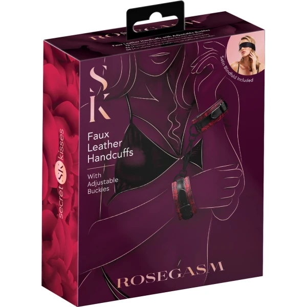 Secret Kisses Rosegasm Faux Leather Cuffs
