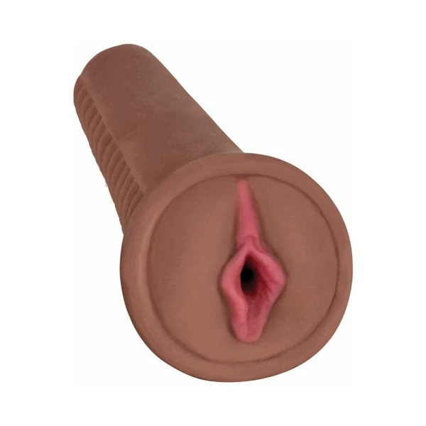Mistress Bioskin Vibrating Stroker With Pubic Bone 1 Speed Bullet Angel Chocolate — image 6 of 8
