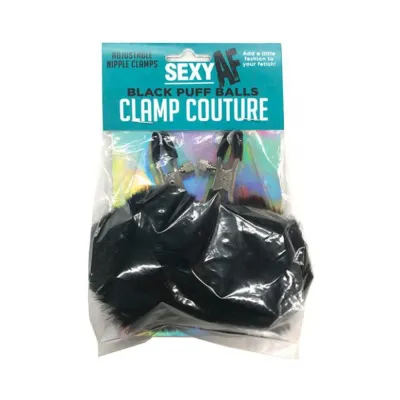 Nipple Play Af Sexy Nipple Clamps Black Puff Balls