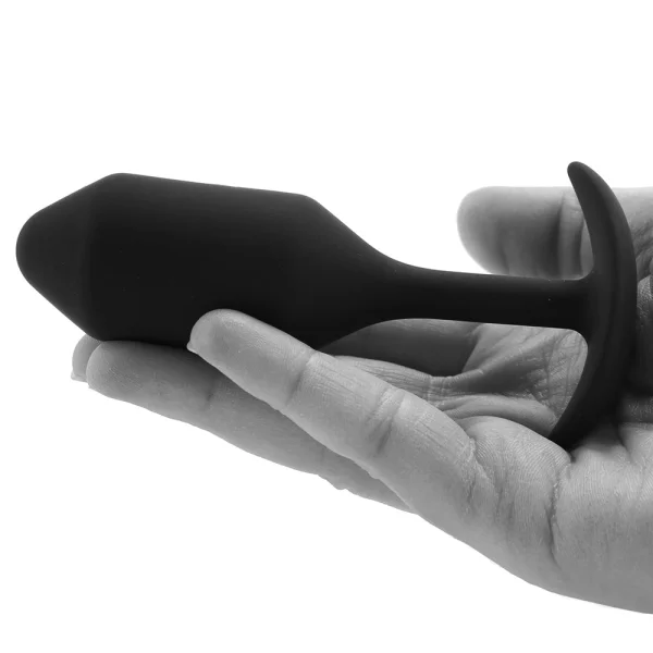 b-Vibe Snug Plug 2 Medium Silicone Weighted Butt Plug - Black
